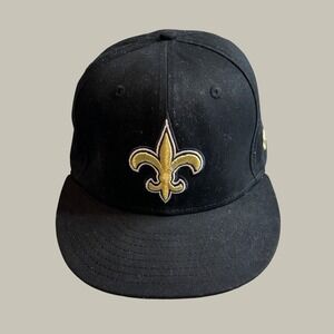 New Orleans Saints New Era Hat Mens OSFM 9FIFTY Black NFL Football Snapback